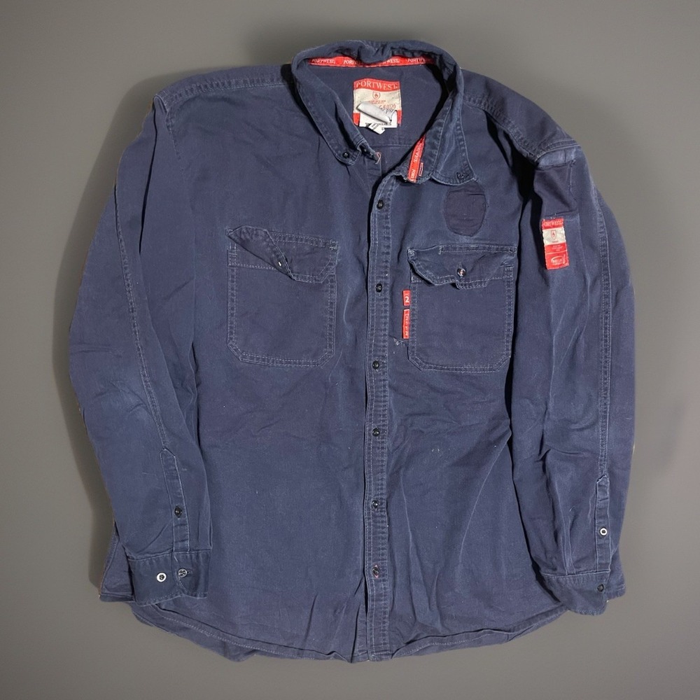Portwest‎ Fire Resistant FR Blue Work Shirt 3x Category 2